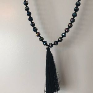 Black tassel necklace